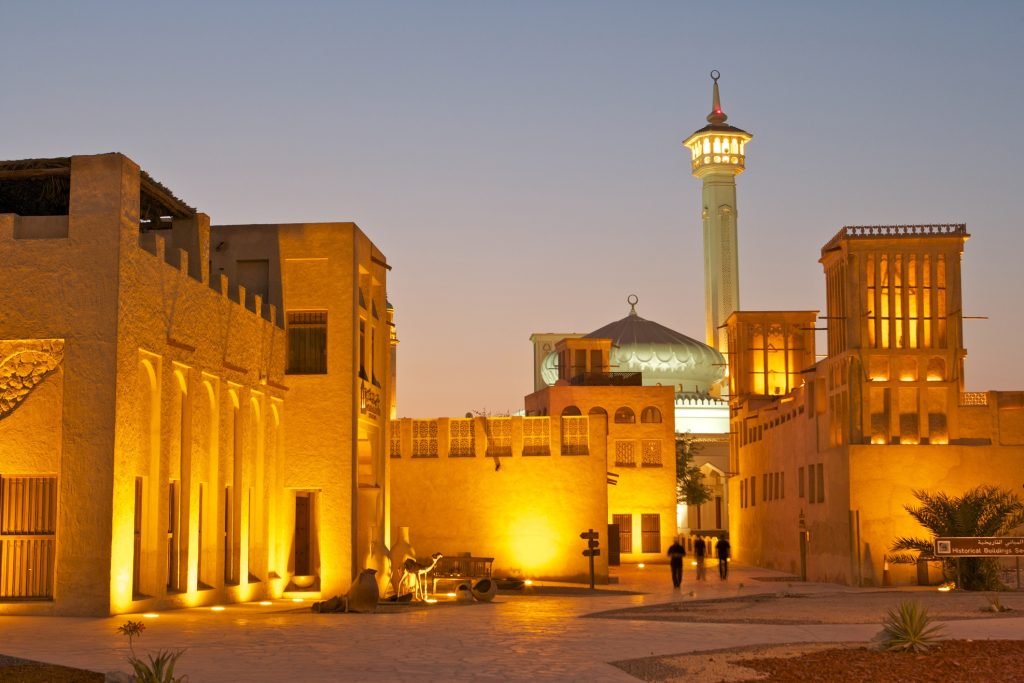 The old merchant quarter of Bastakiya in Dubai, United Arab Emirates.