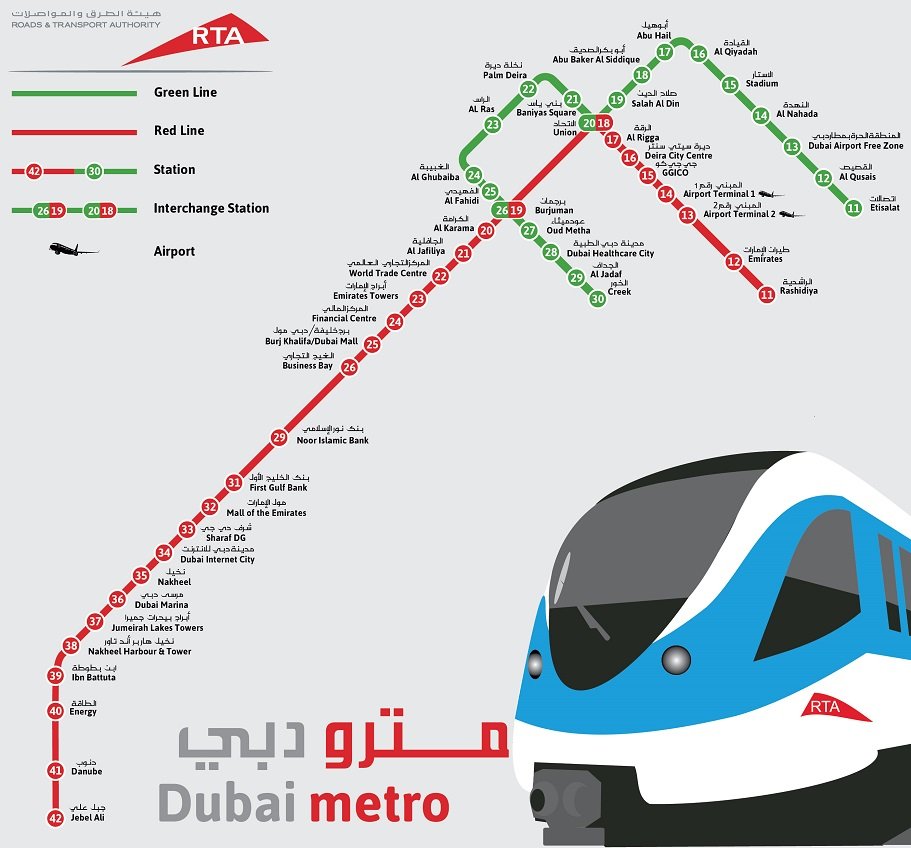 DubaiMetroRouteMap
