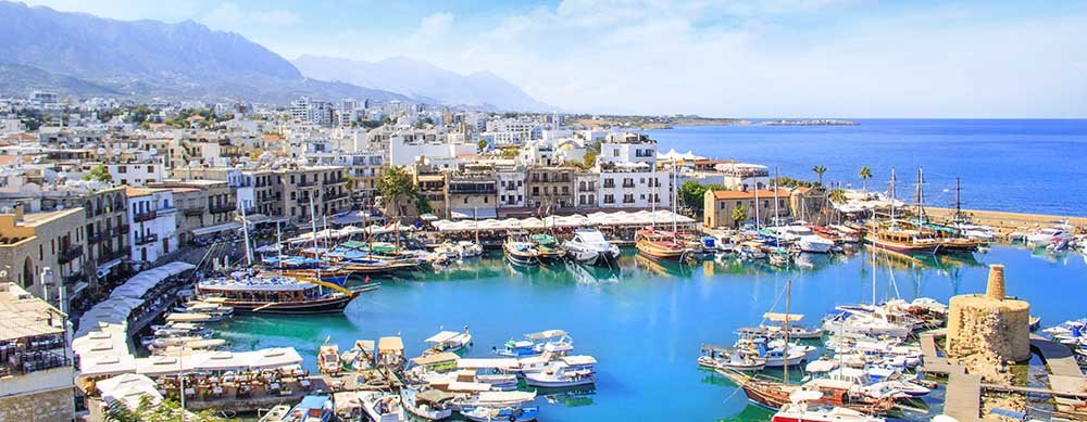 Beautiful view of the new port of Kyrenia (Girne), North Cyprus